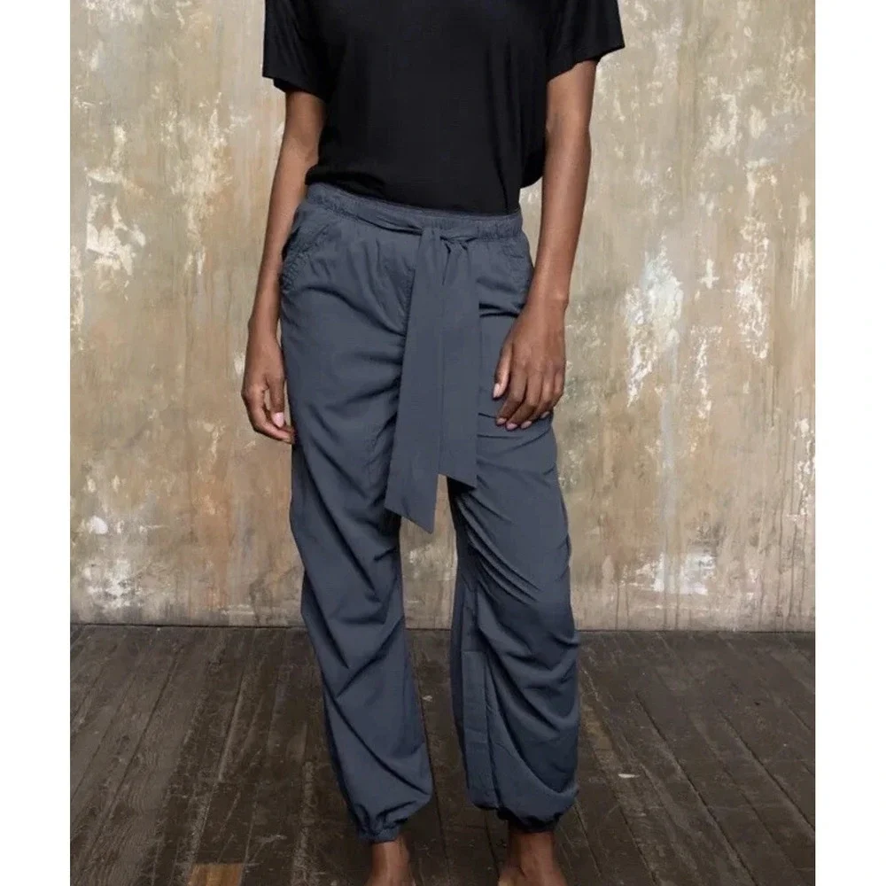 Paskho Balloon‎ Pants Serene Joggers Sz L Gray Relaxed Boho Travel Athleisure
